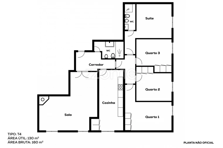 Apartamento T4 para Venda em Palmeira Planta 1