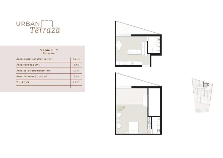 Apartamento T2 para Venda em São Mamede de Infesta e Senhora da Hora Planta 1