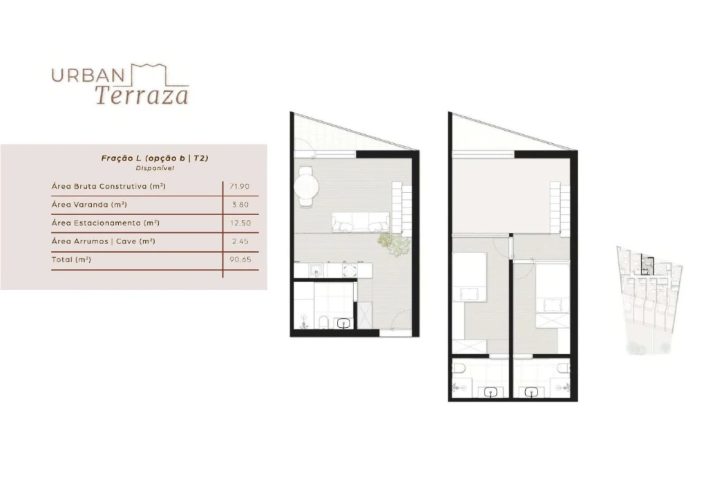 Apartamento T2 para Venda em São Mamede de Infesta e Senhora da Hora Planta 2
