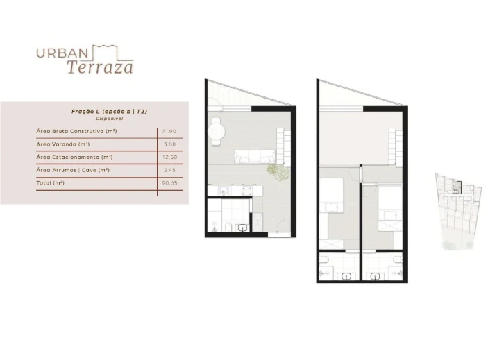 Apartamento T2 para Venda em São Mamede de Infesta e Senhora da Hora Planta 2