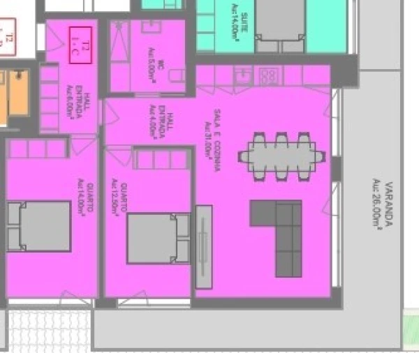 Apartamento T2 para Venda em Ericeira Planta 1