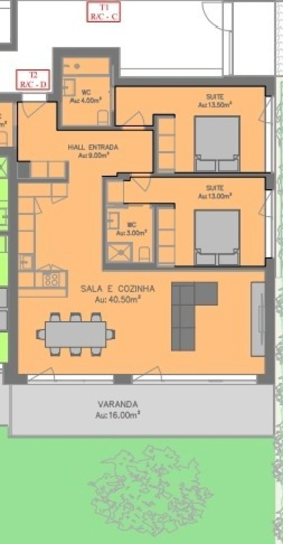 Apartamento T2 para Venda em Ericeira Planta 1