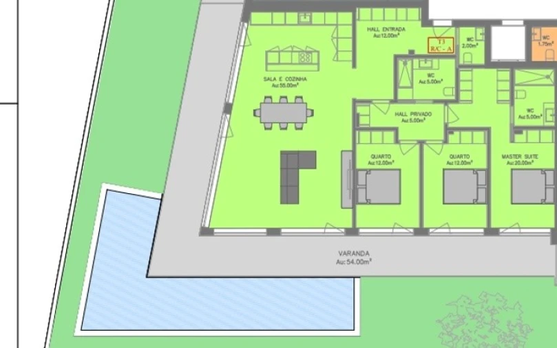 Apartamento T3 para Venda em Ericeira Planta 1