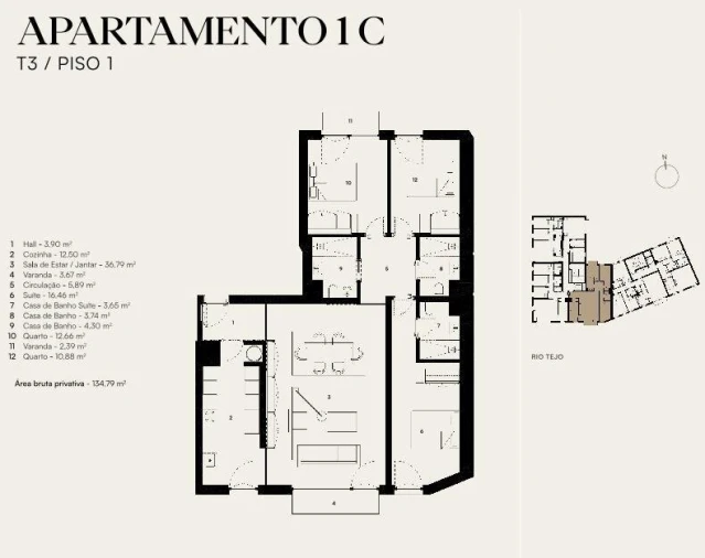 Apartamento T3 para Venda em Alcantara Foto 6