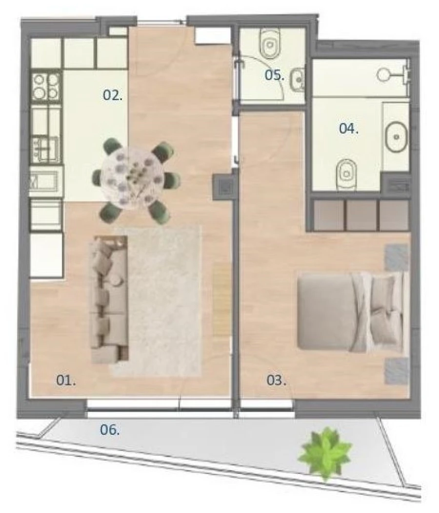 Apartamento T1 para Venda em Paranhos Planta 1