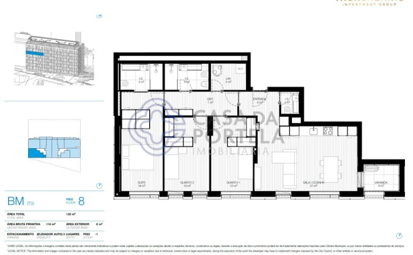 Apartamento T3 para Venda em Mafamude e Vilar do Paraíso Foto 35