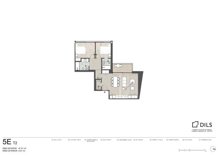 Apartamento T2 para Venda em Santo António Planta 1