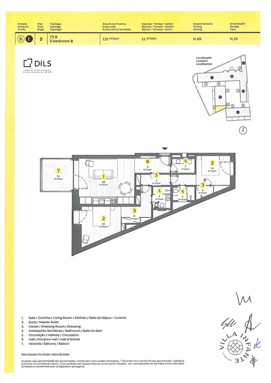 Apartamento T2 para Venda em Estrela Planta 1
