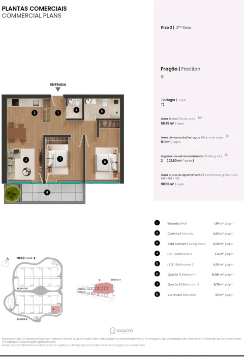 Apartamento T2 para Venda em Penafiel