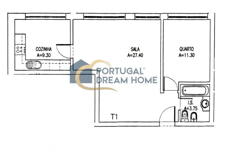 Apartamento T1 para Venda em Albufeira e Olhos de Água Planta 1