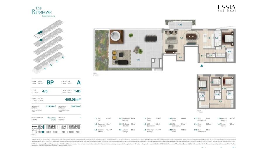 Apartamento T4 para Venda em Canidelo Planta 1