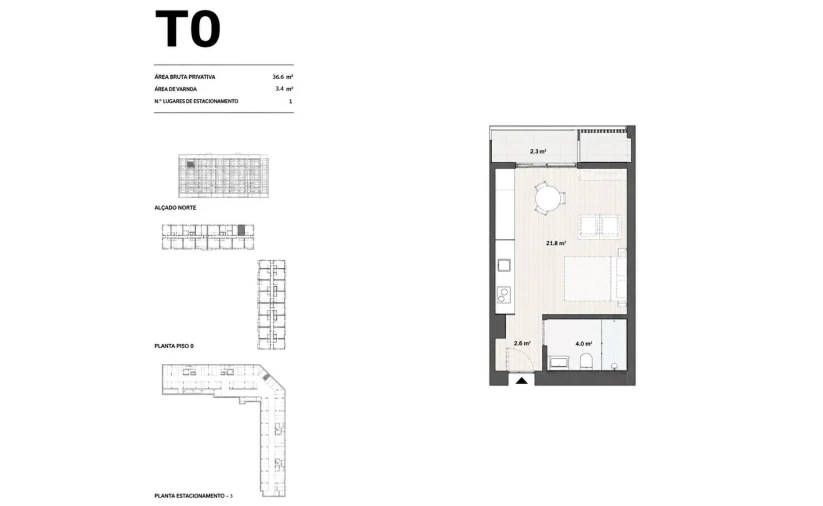 Apartamento T0 para Venda em Santa Marinha e São Pedro da Afurada Planta 1