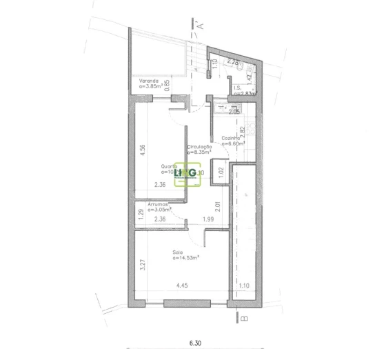 Apartamento T1 para Venda em Castelo Branco Planta 1