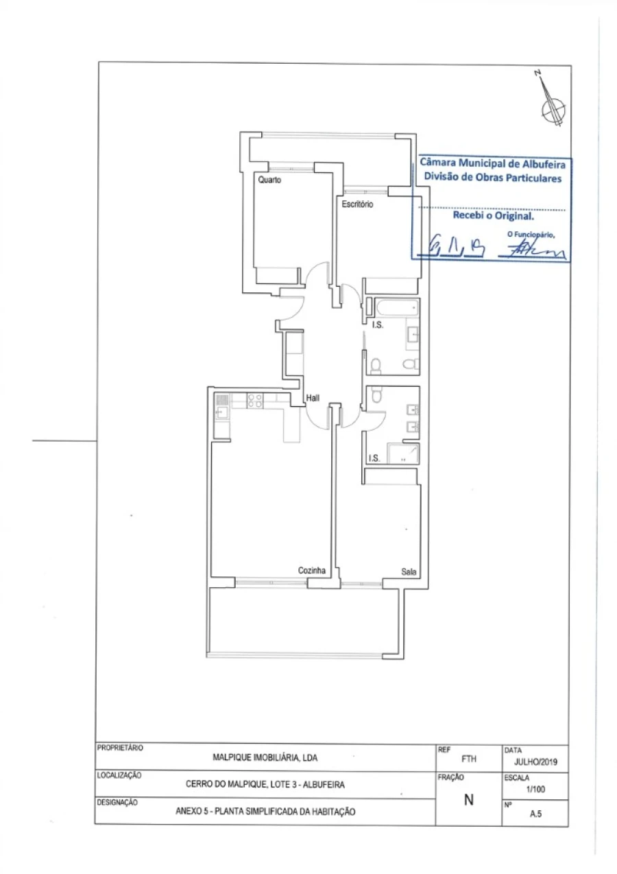 Apartamento T3 para Venda em Albufeira e Olhos de Água Planta 1