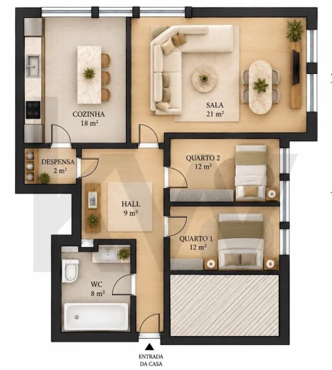 Apartamento T2 para Venda em Águas Livres
