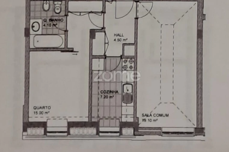 Apartamento T1 para Venda em Oliveira do Douro Planta 1