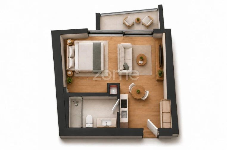 Apartamento T1 para Venda em Pedrouços Planta 1