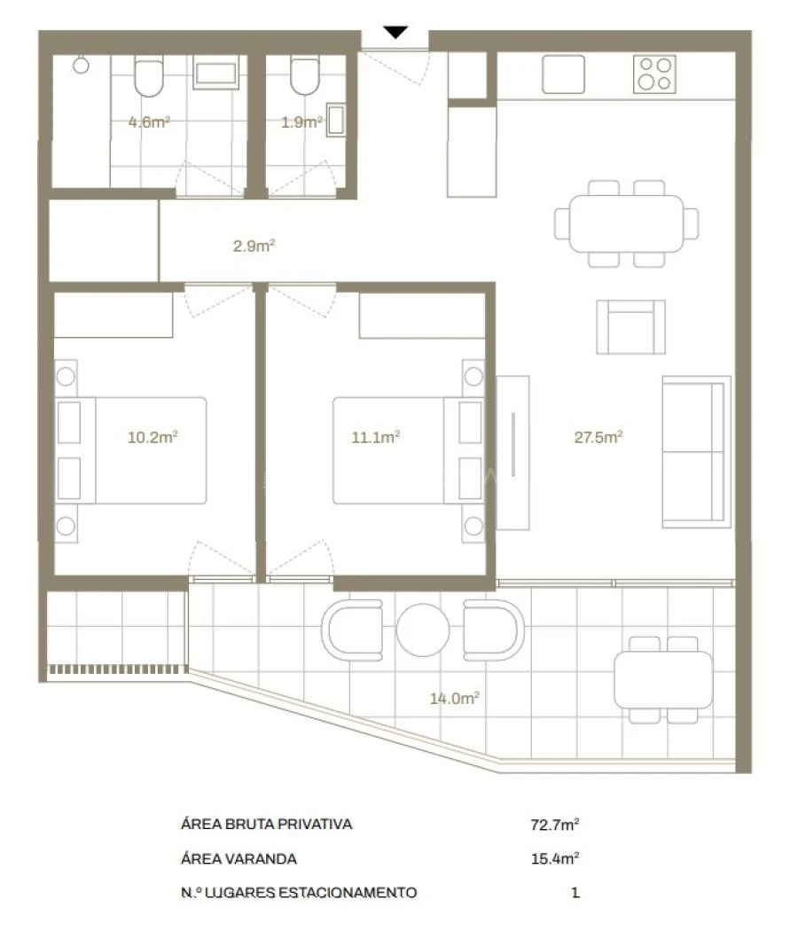 Apartamento T2 para Venda em Santa Marinha e São Pedro da Afurada Foto 9