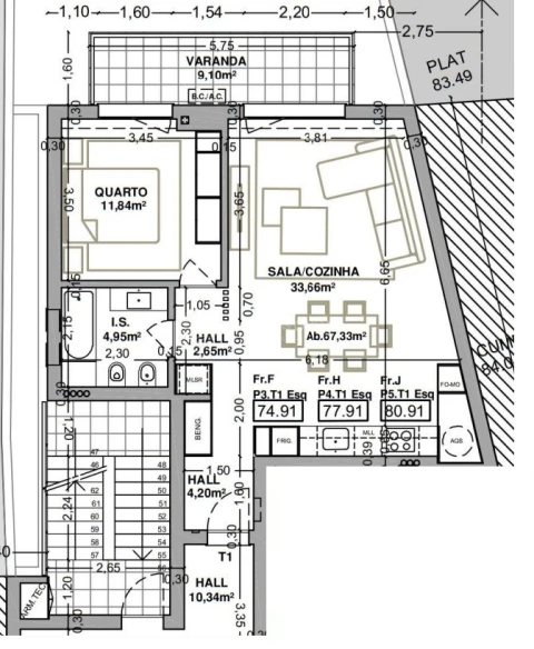 Apartamento T1 para Venda em Laranjeiro e Feijó
