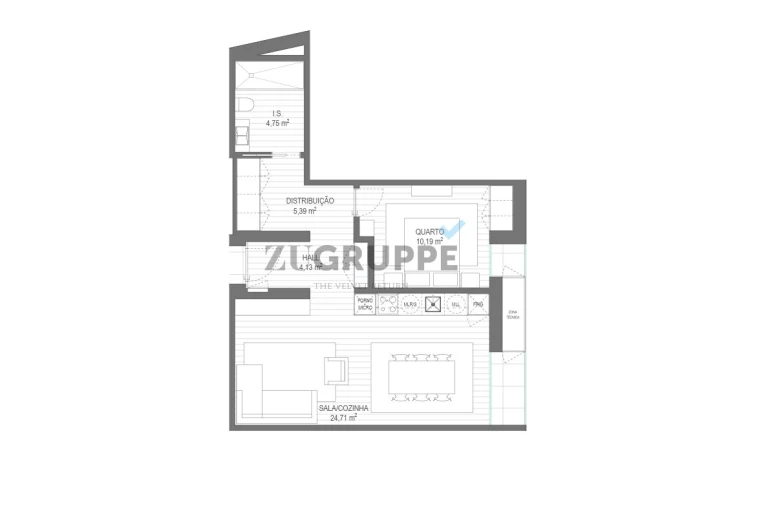 Apartamento T1 para Venda em Santa Joana Foto 2