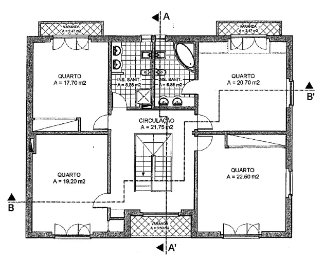 Moradia T5 para Venda em Alpiarça Planta 1