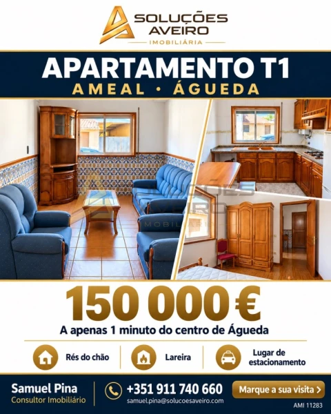 Apartamento T1 para Venda em Águeda e Borralha