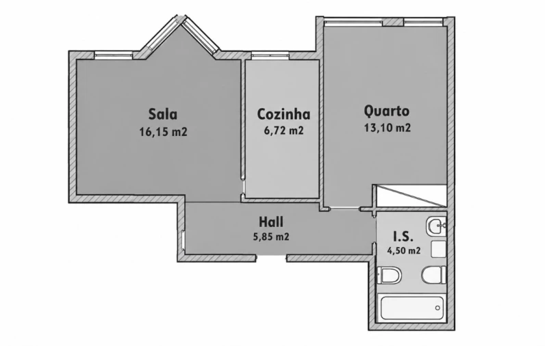 Apartamento T1 para Venda em Armação de Pera Planta 1