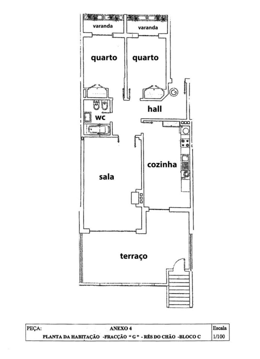Apartamento T2 para Venda em Nazare Planta 1