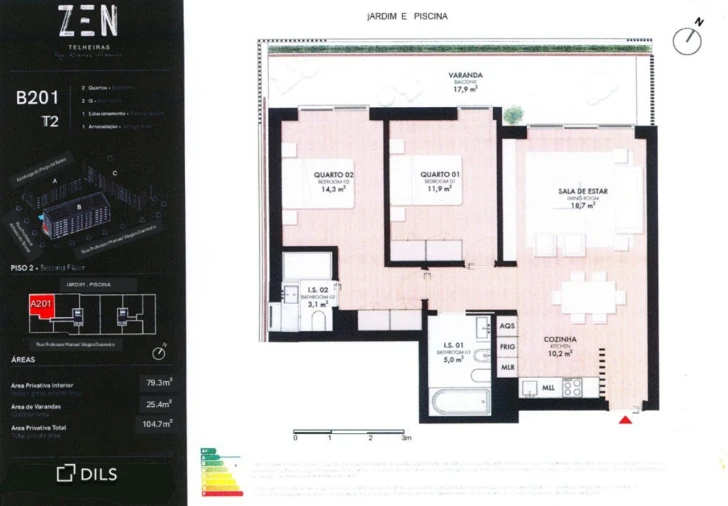Apartamento T2 para Venda em Lumiar Planta 1
