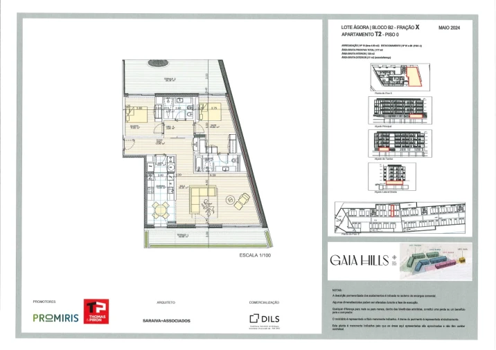 Apartamento T2 para Venda em Santa Marinha e São Pedro da Afurada Planta 1