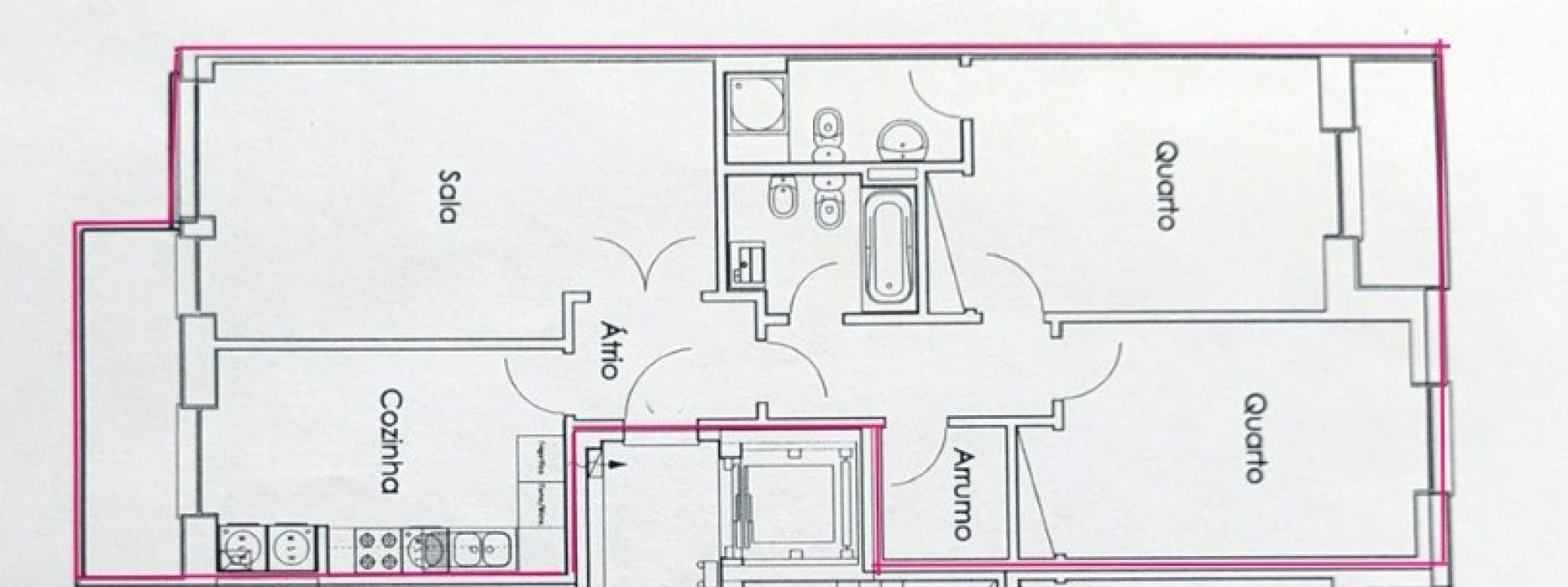 Apartamento T2 para Arrendamento em Glória e Vera Cruz Planta 2