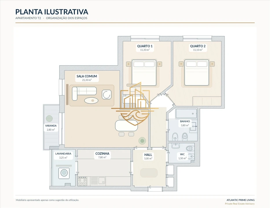 Apartamento T2 para Venda em Aldoar, Foz do Douro e Nevogilde Planta 2
