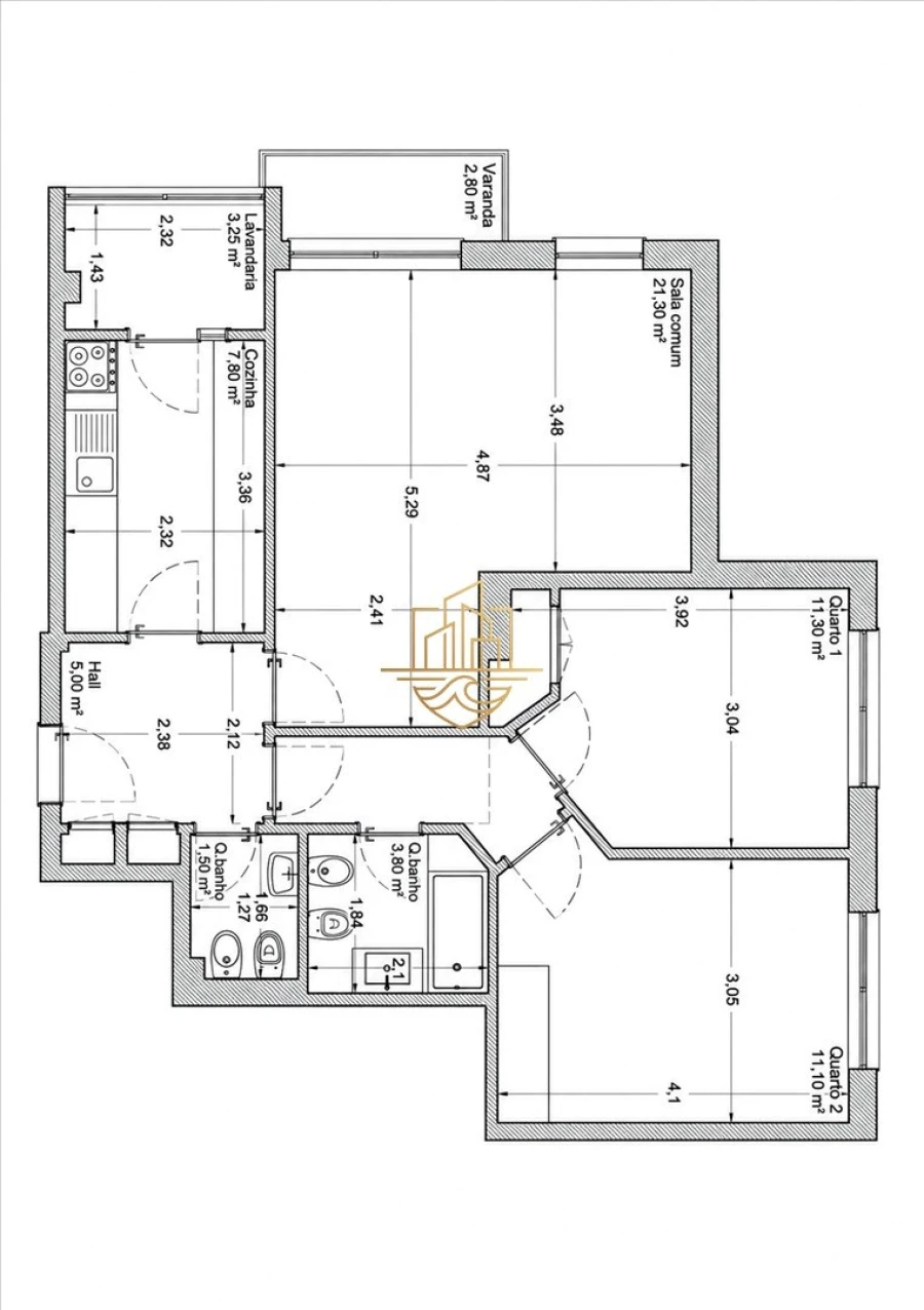 Apartamento T2 para Venda em Aldoar, Foz do Douro e Nevogilde Planta 1