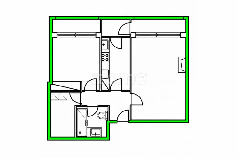 Apartamento T2 para Arrendamento em Matosinhos e Leça da Palmeira Planta 1