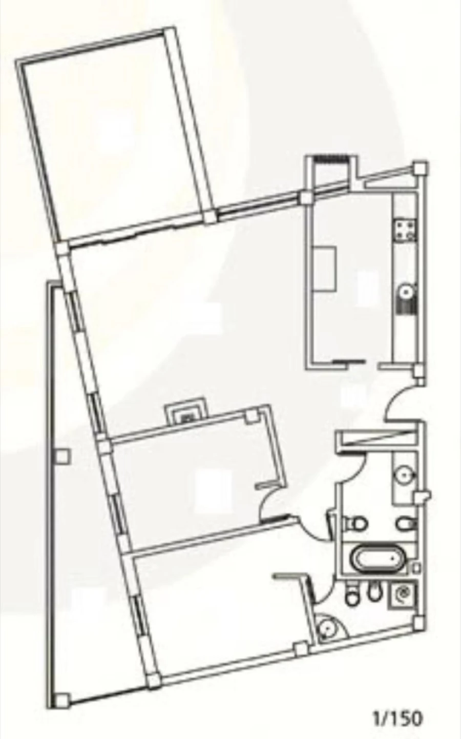 Apartamento T2 para Venda em Loule (São Clemente) Planta 1