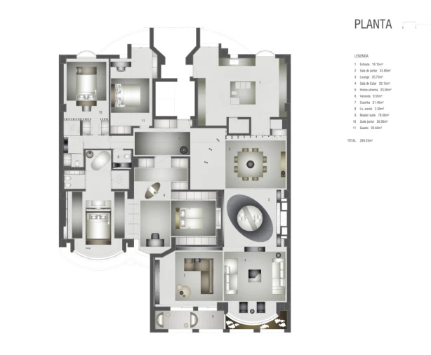 Apartamento T3 para Venda em Avenidas Novas Planta 1