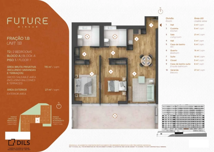 Apartamento T2 para Venda em Algés, Linda-A-Velha e Cruz Quebrada-Dafundo Planta 1