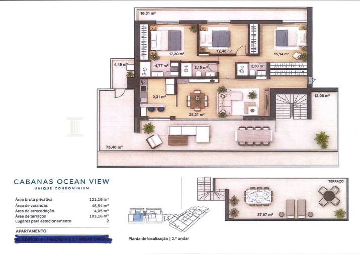 Apartamento T3 para Venda em Conceição e Cabanas de Tavira Planta 1