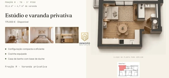 Apartamento T0 para Venda em Perafita, Lavra e Santa Cruz do Bispo