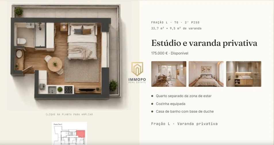 Apartamento T0 para Venda em Perafita, Lavra e Santa Cruz do Bispo Planta 1
