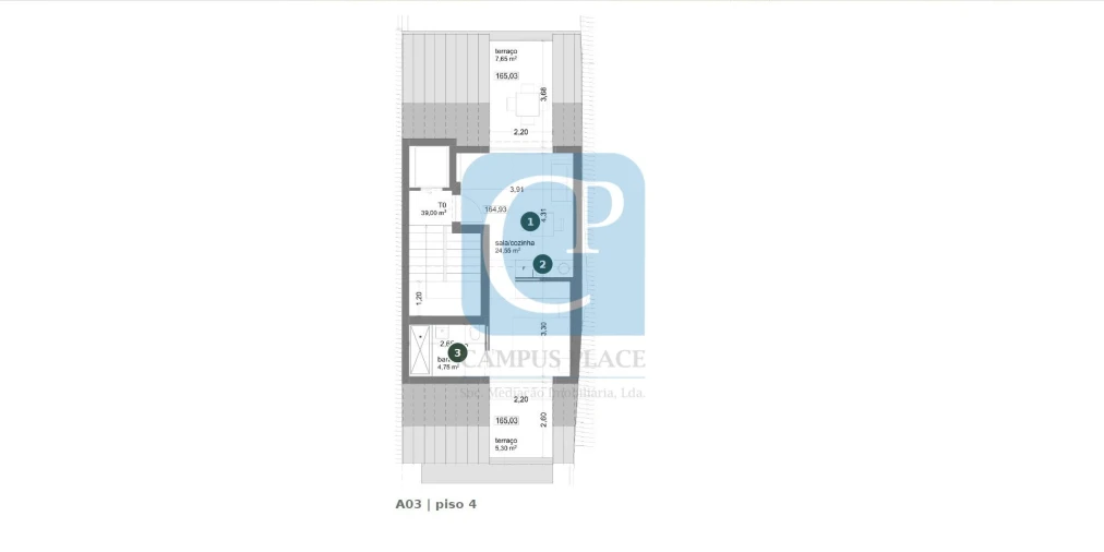 Apartamento T1 para Venda em Pedrouços Planta 1