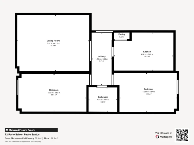 Apartamento T2 para Venda em Porto Salvo Planta 1