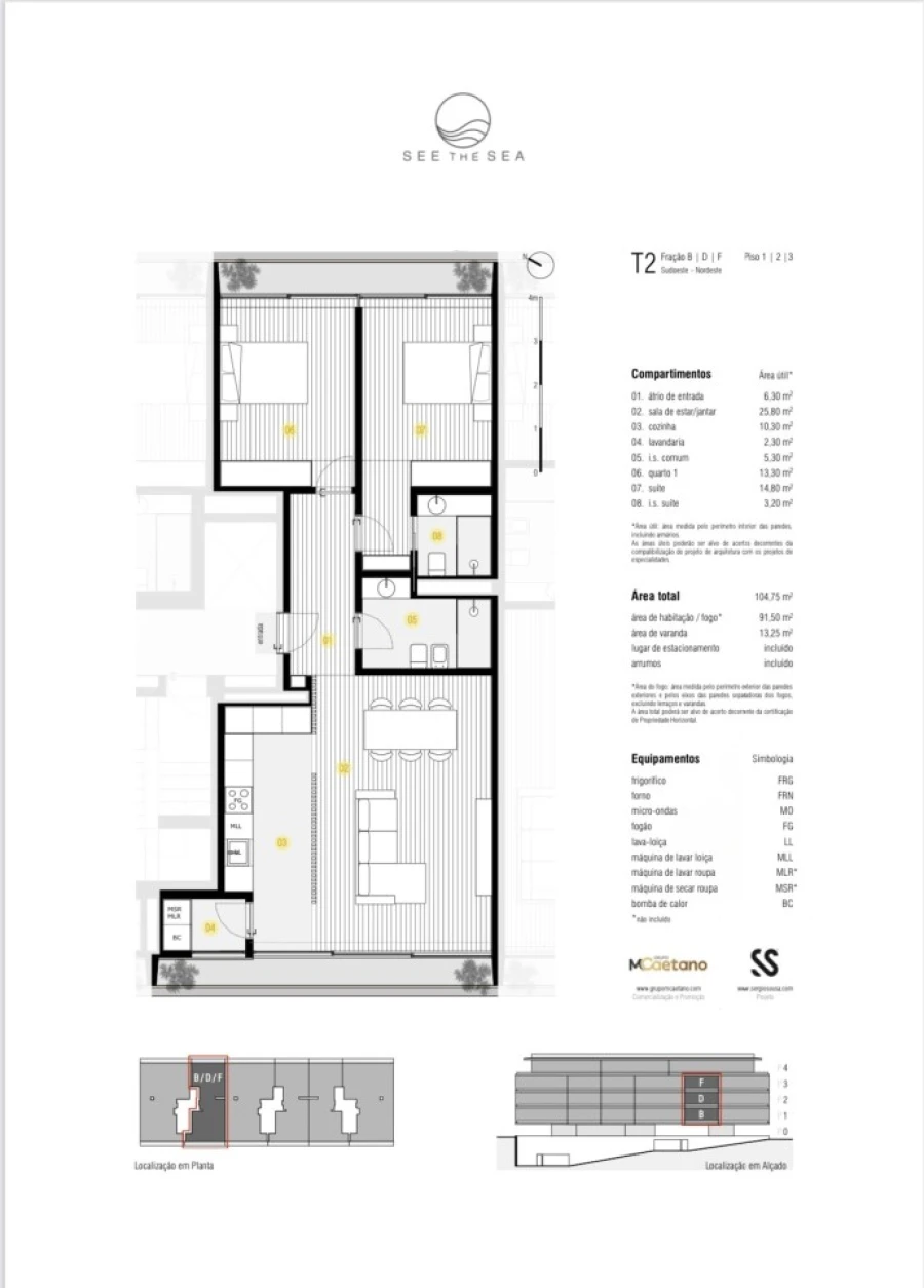 Apartamento T2 para Venda em Canidelo Planta 1