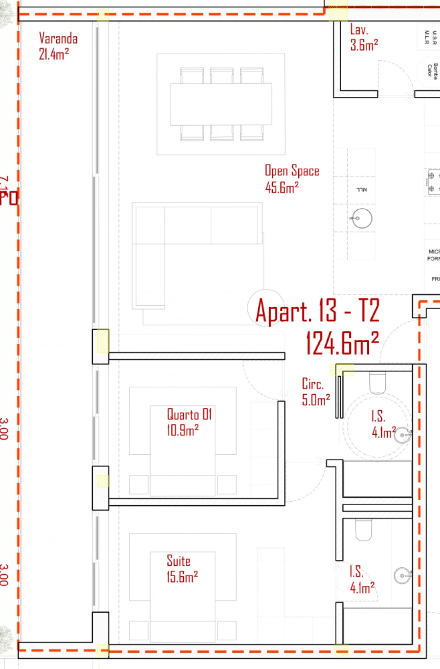 Apartamento T2 para Venda em Lodares Planta 1