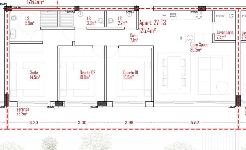 Apartamento T3 para Venda em Lodares Planta 1