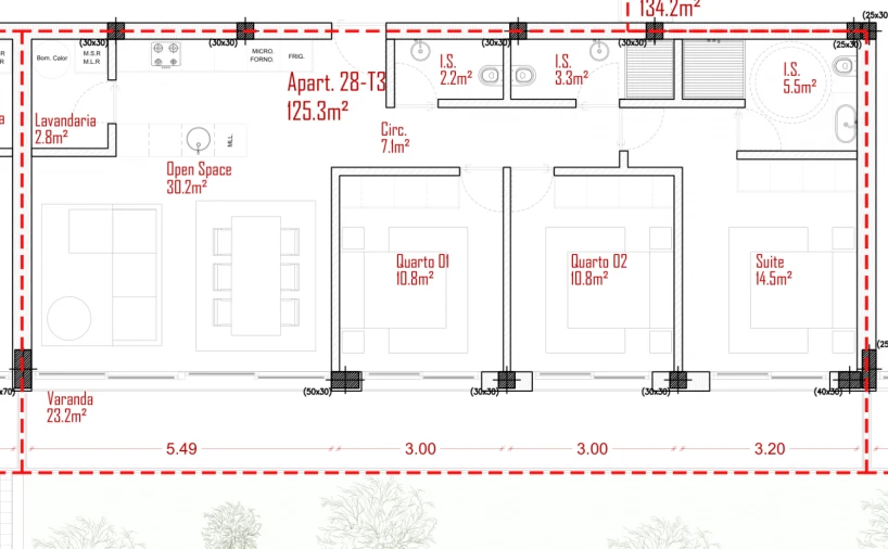 Apartamento T3 para Venda em Lodares Planta 1