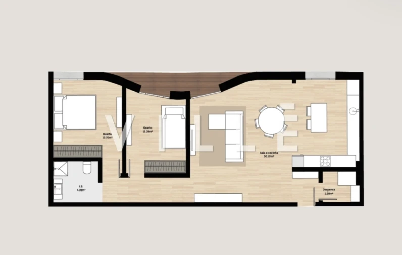 Apartamento T2 para Venda em Santa Clara e Castelo Viegas Planta 1