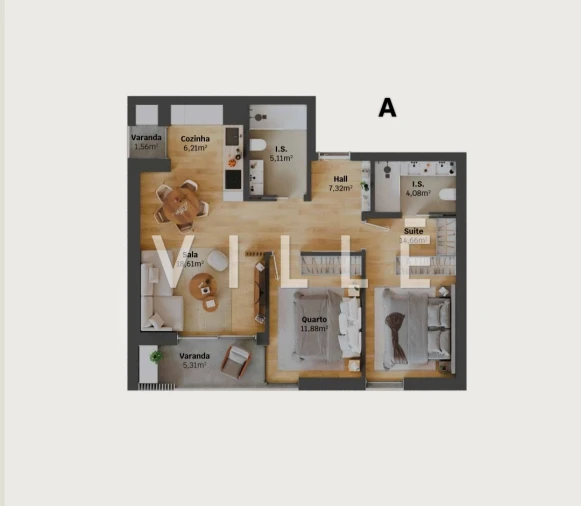 Apartamento T2 para Venda em Glória e Vera Cruz Foto 14
