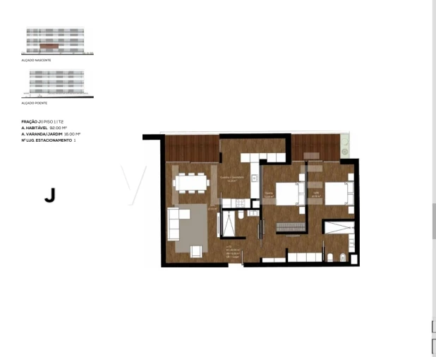 Apartamento T2 para Venda em São João da Madeira Planta 1