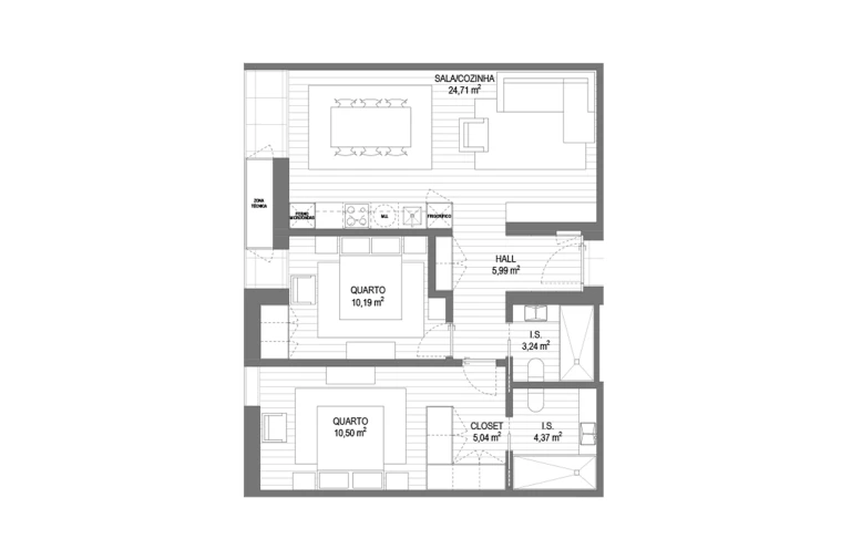 Apartamento T2 para Venda em Santa Joana Planta 1